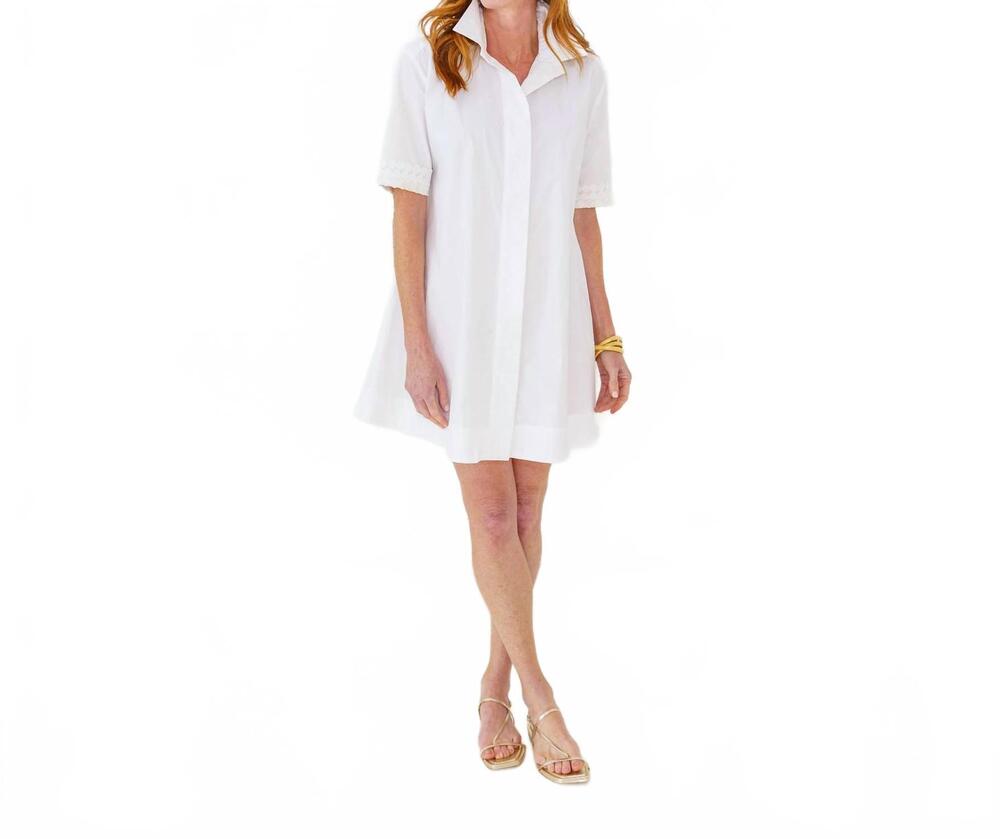 NEW CARYN LAWN penny mini dress in white